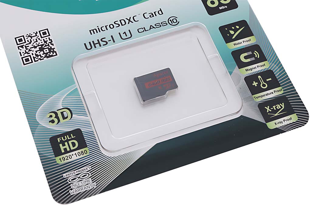 Thẻ nhớ Apacer MicroSD 64GB class 10_U1 Màu Đen