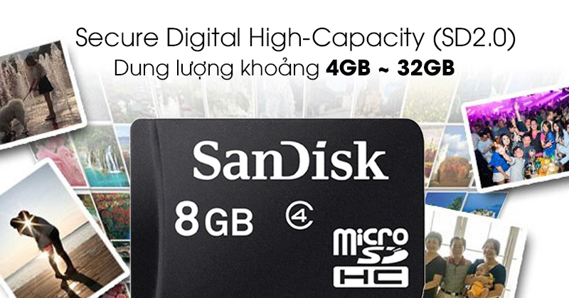 Thẻ nhớ MicroSD 8GB Sandisk Class 4 - Thẻ nhớ SDHC