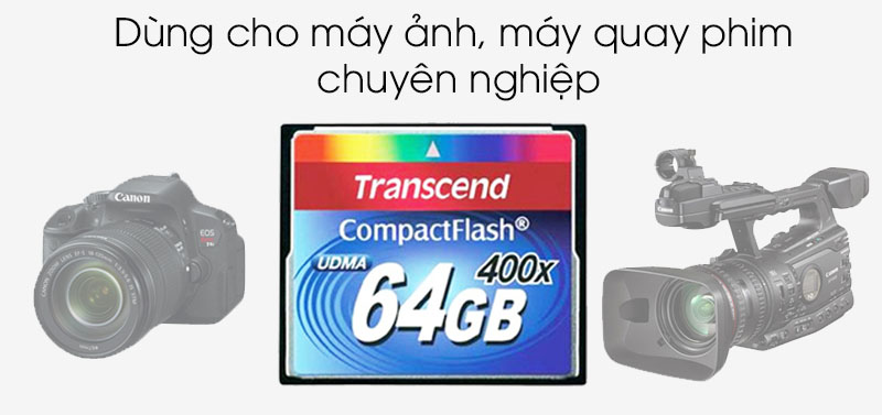 Thẻ nhớ CF 400x Transcend - Thẻ tương thích với các máy ảnh, máy quay phim chuyên nghiệp Thẻ nhớ CF 400x Transcend - Thẻ tương thích với các máy ảnh, máy quay phim chuyên nghiệp