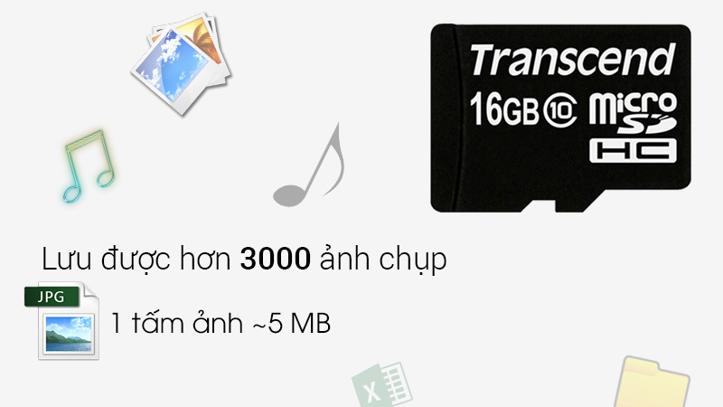 Thẻ nhớ MicroSD 16GB Transcend Class 10 - Tăng bộ nhớ lưu trữ Thẻ nhớ MicroSD 16GB Transcend Class 10 - Tăng bộ nhớ lưu trữ