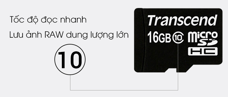 Thẻ nhớ MicroSD 16GB Transcend Class 10 - Thẻ nhớ Class 10 Thẻ nhớ MicroSD 16GB Transcend Class 10 - Thẻ nhớ Class 10