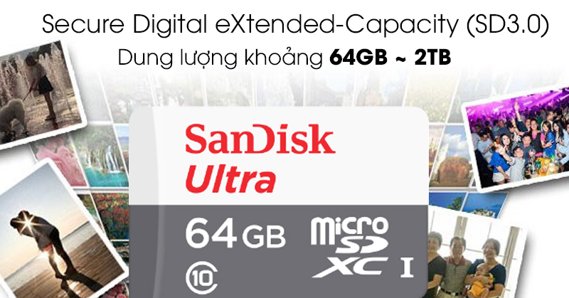 Thẻ nhớ MicroSD 64GB Sandisk Class 10 - Thẻ nhớ SDHC