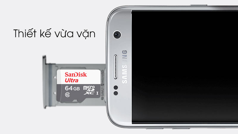 Thẻ nhớ MicroSD 64GB Sandisk Class 10 - Thiết kế để vừa vặn với khe cắm thẻ nhớ của điện thoại, máy tính bảng