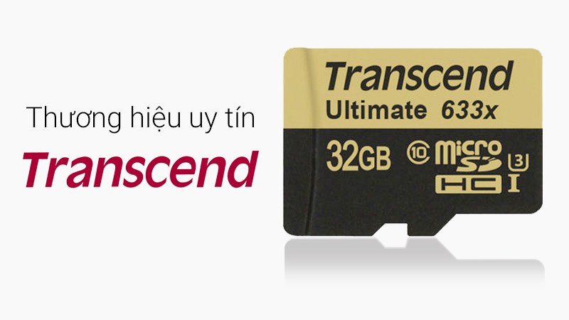 Thẻ nhớ MicroSD 32GB Transcend - Thương hiệu uy tín Thẻ nhớ MicroSD 32GB Transcend - Thương hiệu uy tín