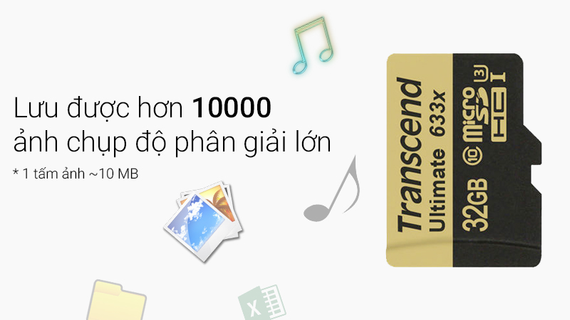 Thẻ nhớ MicroSD 32GB Transcend - Tăng bộ nhớ lưu trữ Thẻ nhớ MicroSD 32GB Transcend - Tăng bộ nhớ lưu trữ