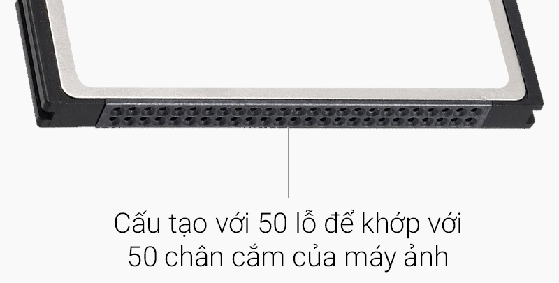 Thẻ nhớ CF 8 GB Sandisk Ultra - Cấu tạo với 50 lỗ trên thẻ nhớ CF