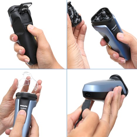 Máy cạo râu khô và ướt Philips S1070 Màu Đen - Xanh lá