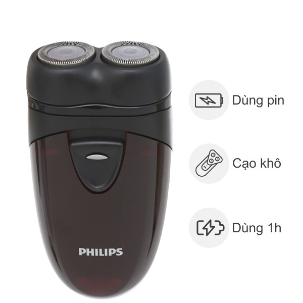 Máy cạo râu khô Philips PQ206 - Màu đen đỏ
