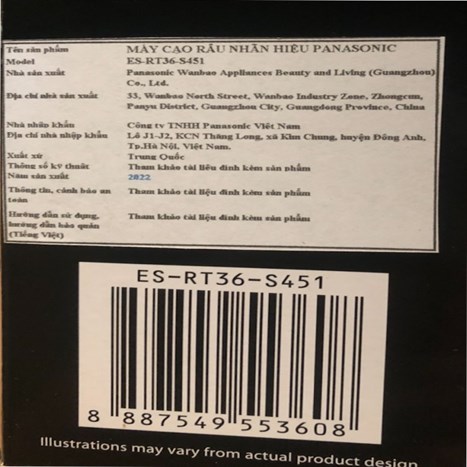 Máy cạo râu khô Panasonic ES-RT36-S451 Màu Xanh Dương