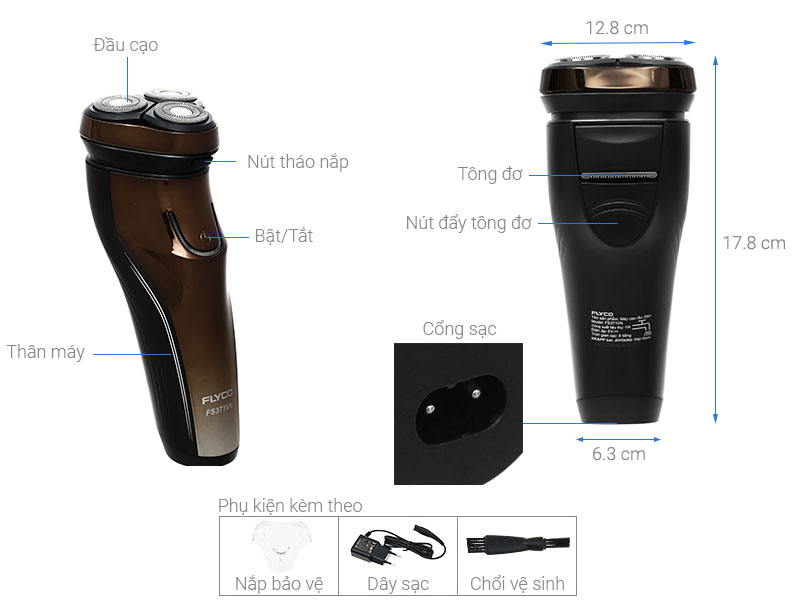 Máy cạo râu khô và ướt Flyco FS371VN