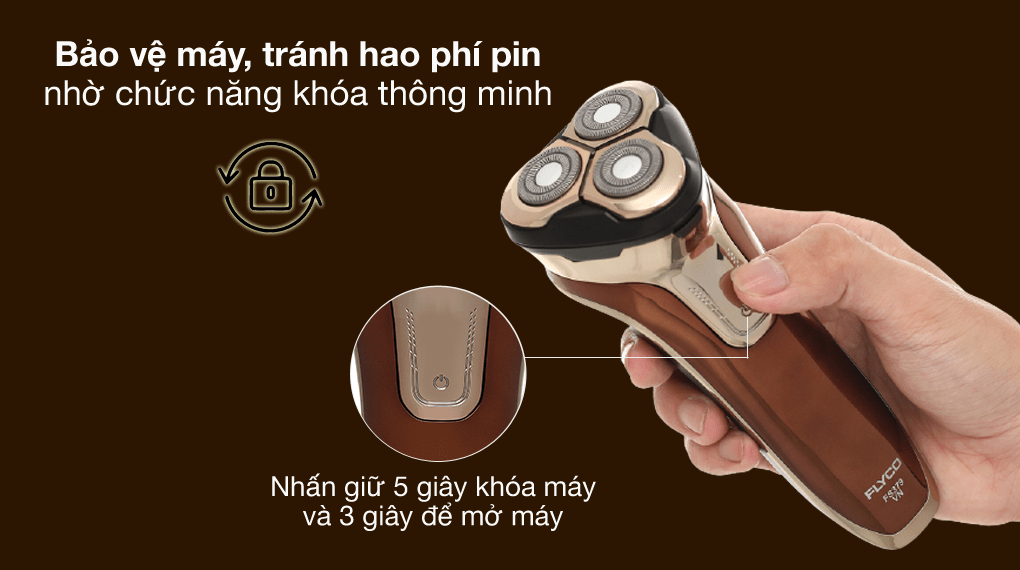 Máy cạo râu khô và ướt Flyco FS379VN