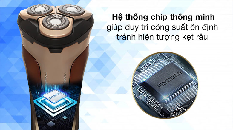 Chip quản lý thông minh - Máy cạo râu Flyco FS379VN