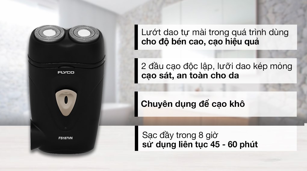 Máy cạo râu khô Flyco FS187VN