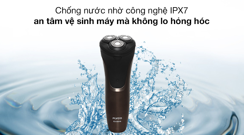Công nghệ chống nước IPX7 của Máy cạo râu Flyco FS198VN