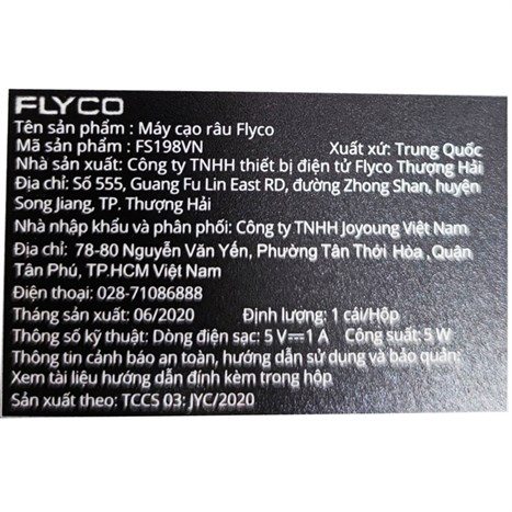 Máy cạo râu khô và ướt Flyco FS198VN Màu Vàng đồng