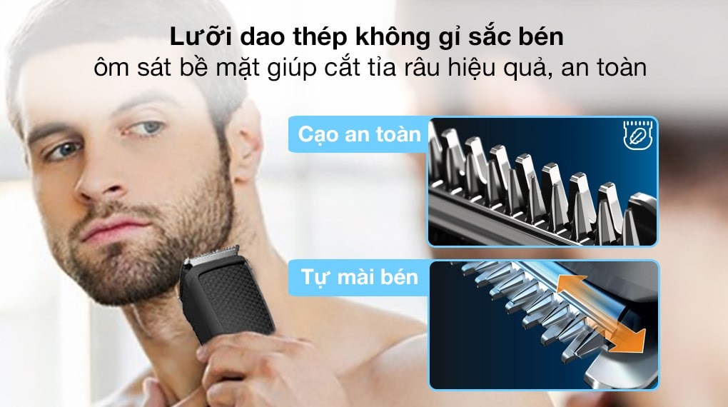 Máy tạo kiểu râu khô và ướt Philips BT1214/15