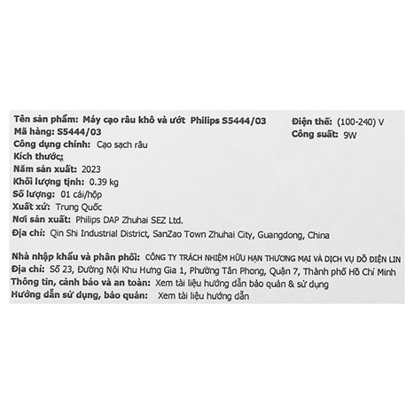 Máy cạo râu khô và ướt Philips S5444/03 Màu Đen - xanh dương