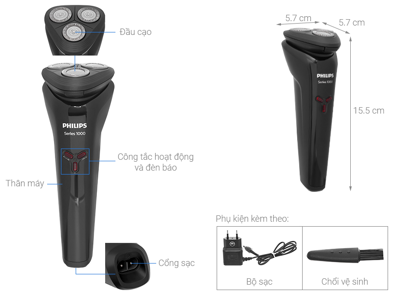 Máy cạo râu khô và ướt Philips S1103/02
