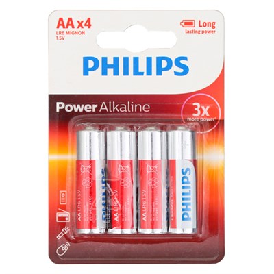 Pin AA 4 viên Alkaline Philips LR6P4B