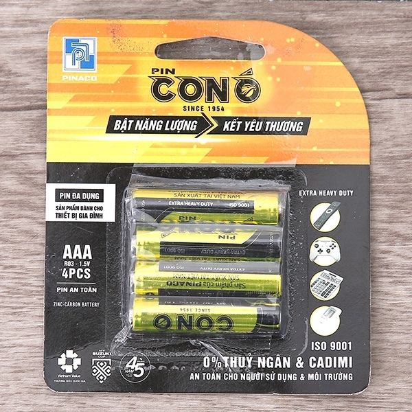 4 viên pin tiểu AAA Con Ó
