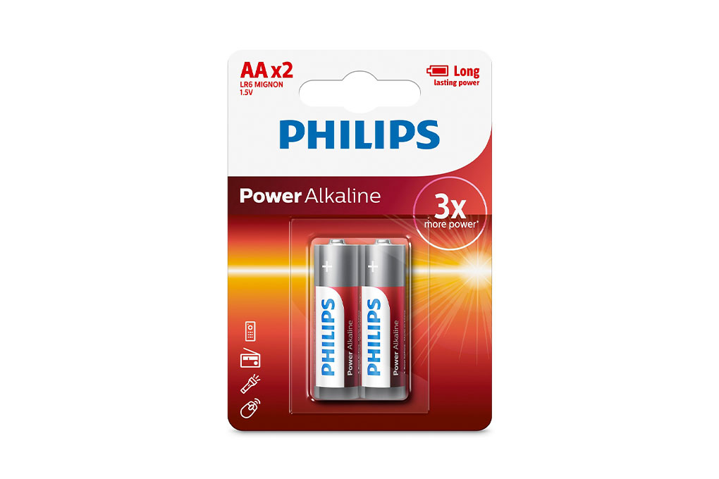 Pin AA 2 viên Alkaline Philips LR6P2B