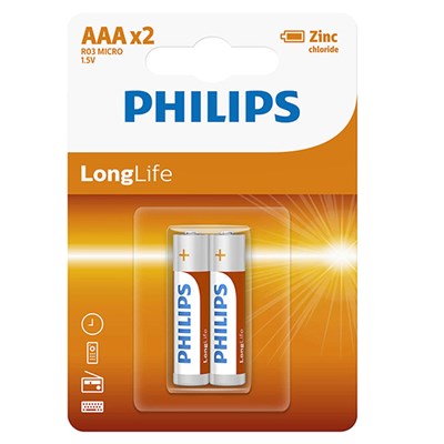 Pin AAA 2 viên Zinc Carbon Philips R03L2B