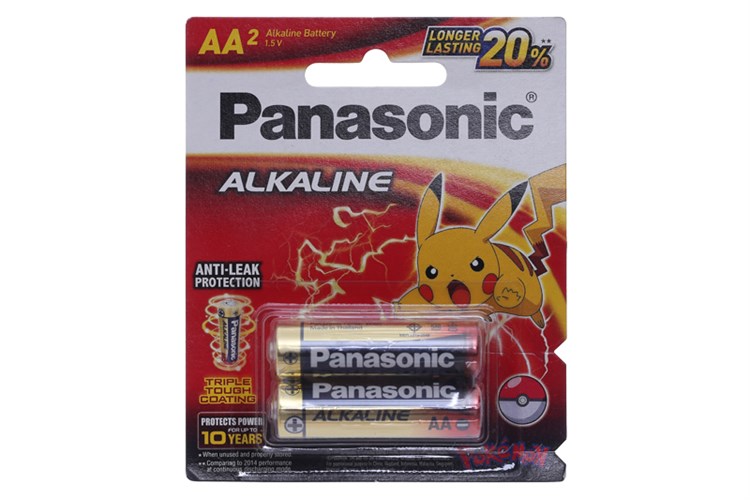 Pin AA 2 viên Alkaline Panasonic LR6T-2BPKV Màu Đen