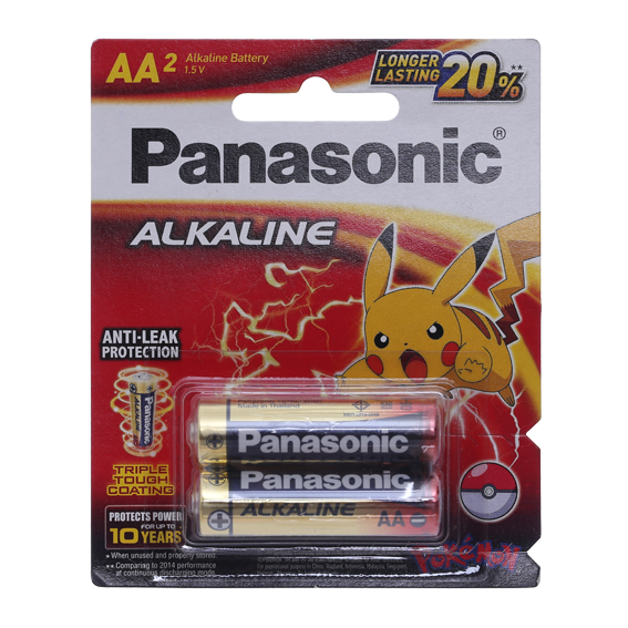 Pin AA 2 viên Alkaline Panasonic LR6T-2BPKV Màu Đen