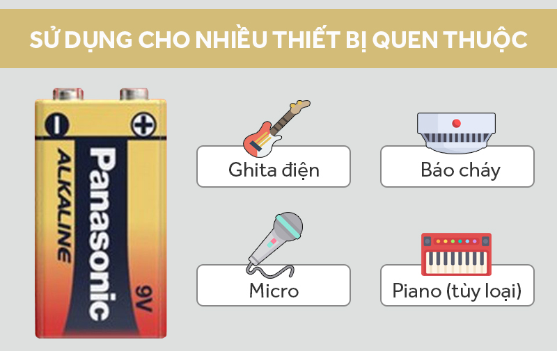 Pin 9V 1 viên Panasonic Alkaline 6LR61T-1B-V Pin 9V 1 viên Panasonic Alkaline 6LR61T-1B-V