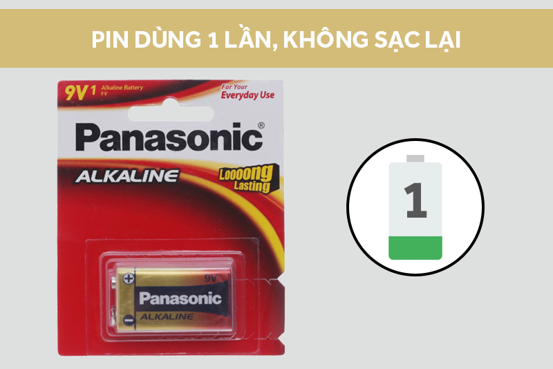 Pin 9V 1 viên Panasonic Alkaline 6LR61T-1B-V Pin 9V 1 viên Panasonic Alkaline 6LR61T-1B-V