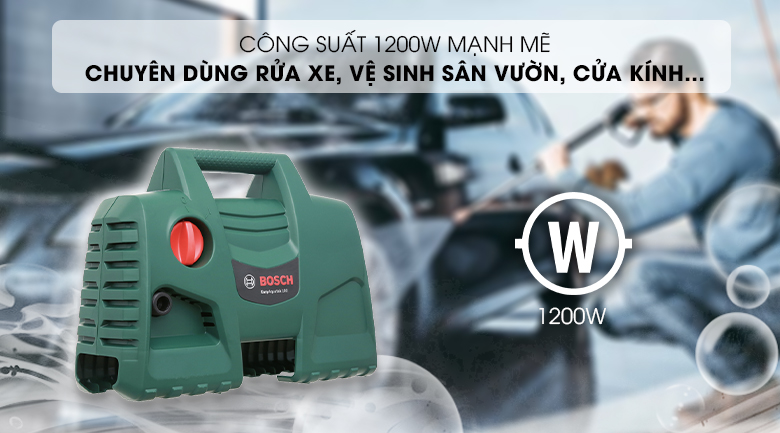 Công suất mạnh mẽ cùng áp lực phun nước lớn - Máy phun xịt rửa áp lực cao Bosch Easy AQT 100