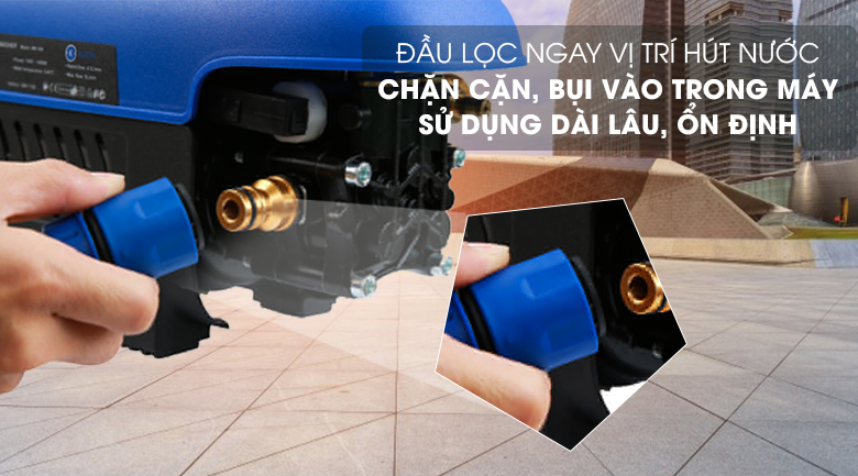 Máy xịt rửa áp lực cao Kachi MK-164 1400W - Tích hợp đầu lọc chống cặn, bụi