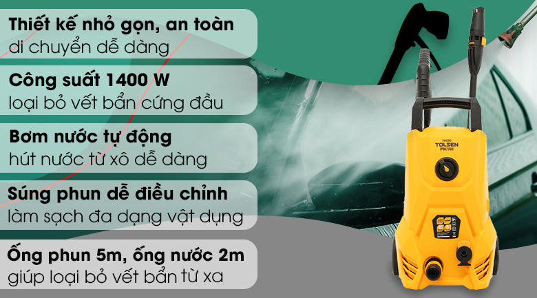 Máy phun xịt rửa áp lực cao Tolsen 79570 1400W