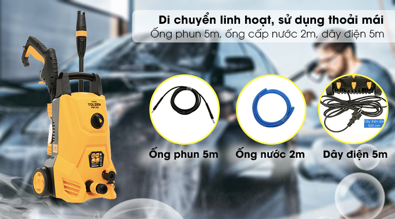 Máy phun xịt rửa áp lực cao Tolsen 79570 1400W