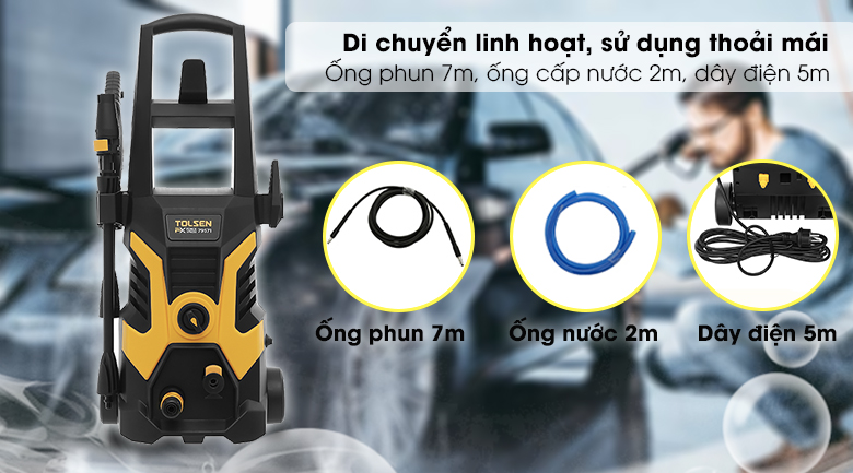 Máy phun xịt rửa áp lực cao Tolsen 79571 1800W