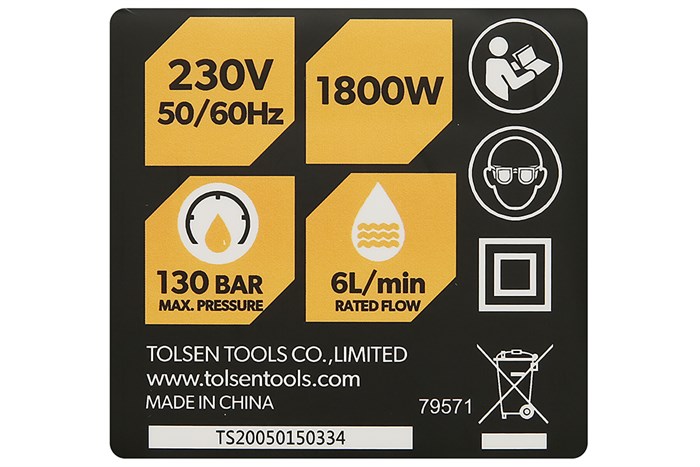 Máy phun xịt rửa áp lực cao Tolsen 79571 1800W Màu Đen - Vàng