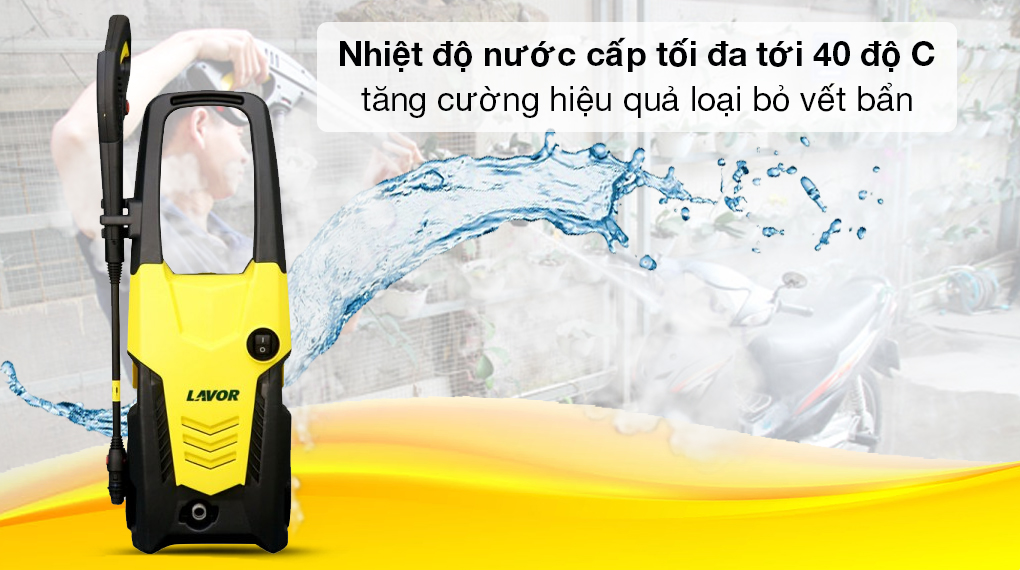 Máy xịt rửa áp lực cao Lavor 2000W Ikon140 - Nhiệt độ nước cấp tối đa tới 40 độ C