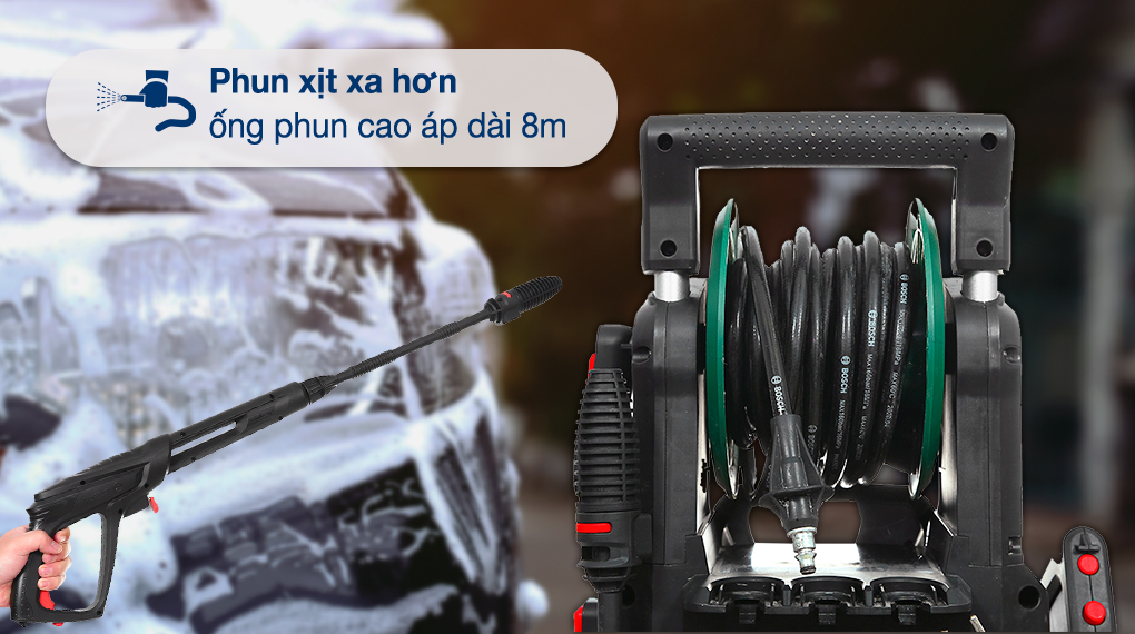 Máy phun xịt rửa áp lực cao Bosch Aquatak 140 2100W - Hút nước từ xô chậu