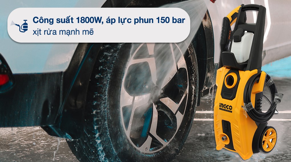 Máy phun xịt rửa áp lực cao Ingco HPWR18008 1800W