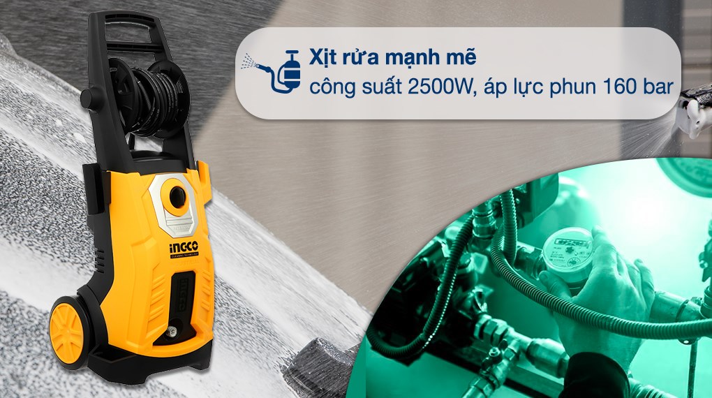 Máy phun xịt rửa áp lực cao Ingco HPWR25008 2500W