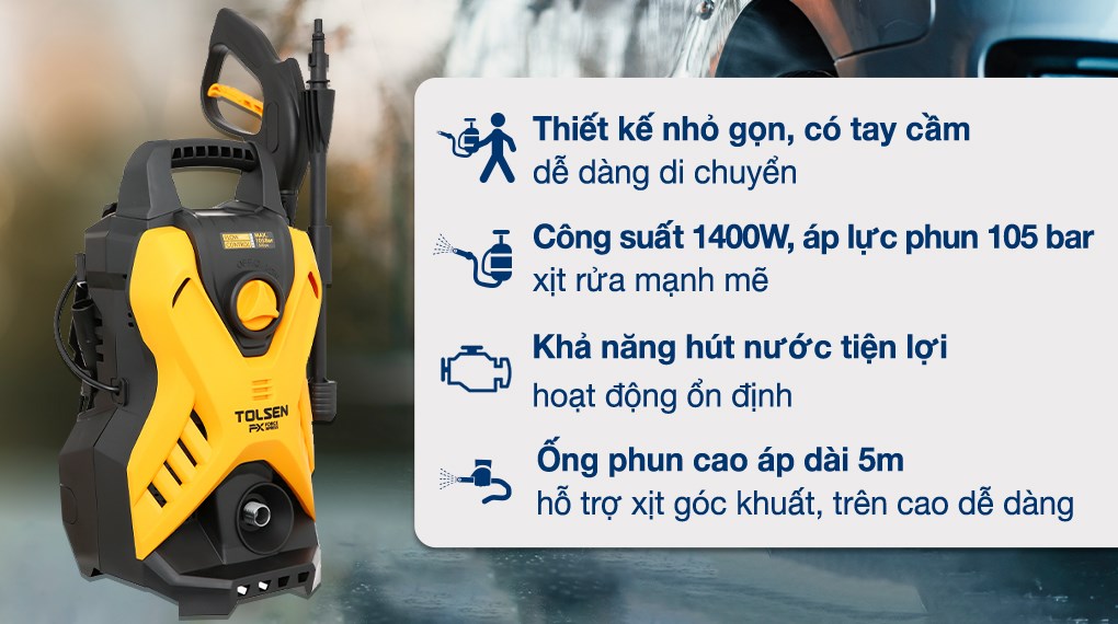 Máy phun xịt rửa áp lực cao Tolsen 79588 1400W