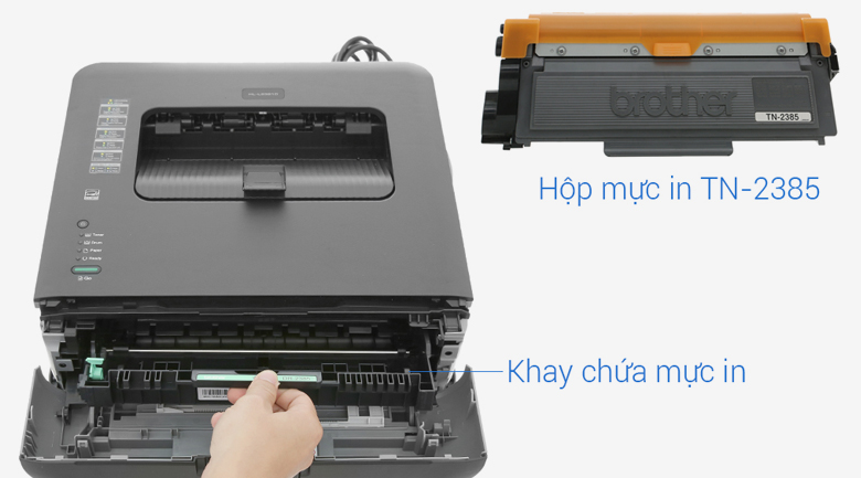 Máy in Brother HL L2321D - Lắp hộp mực in 