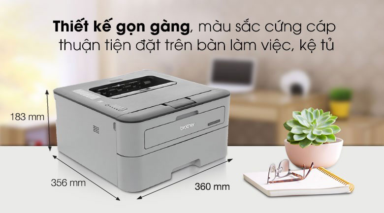 Máy in laser Brother HL L2321D - Thiết kế gọn gàng, hiện đại