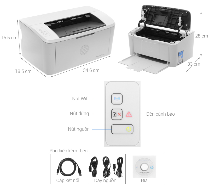 Máy in laser HP Jet Pro M15w W2G51A Wifi