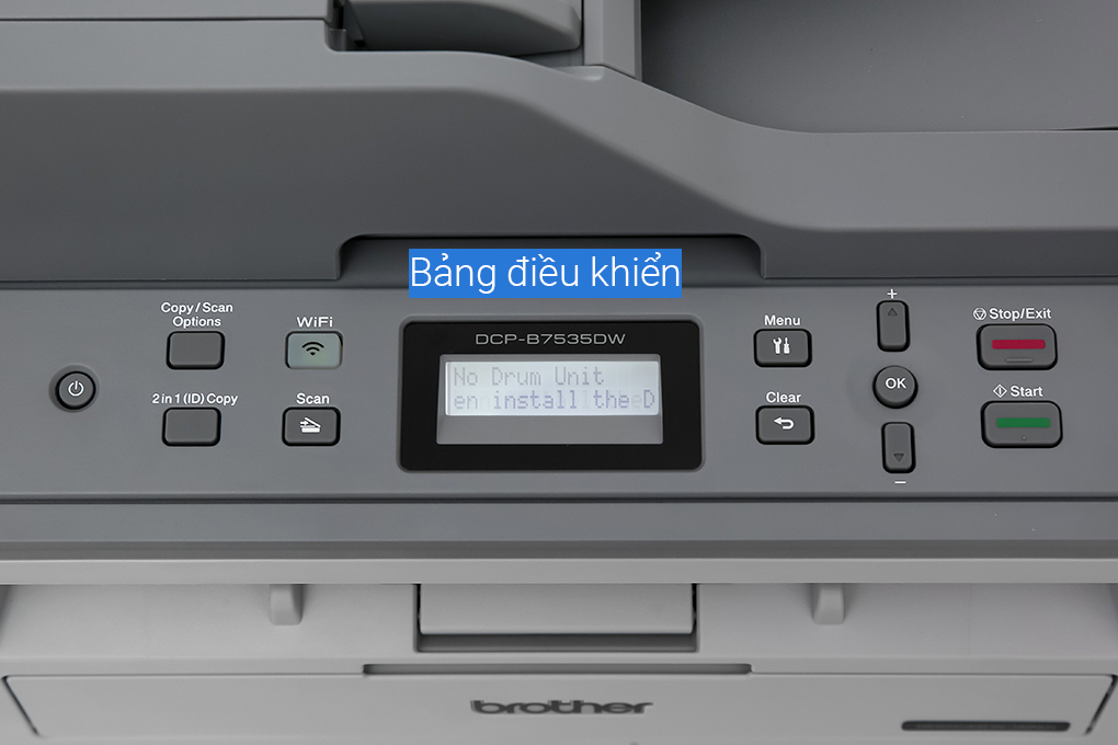 Máy in laser trắng đen đa năng Brother DCP-B7535DW Wifi Màu Xám