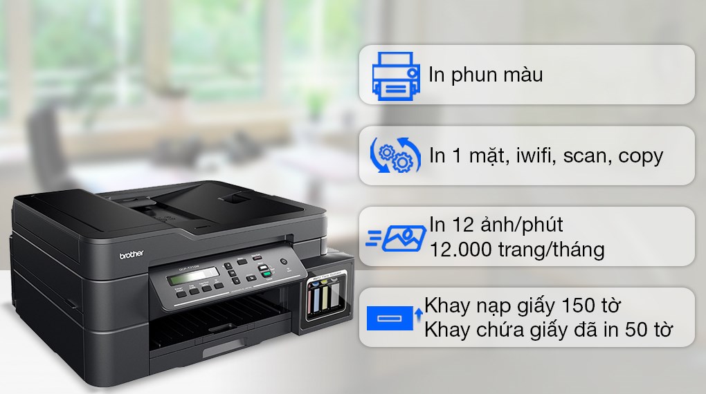 Máy In Phun Màu Brother Inkjet đa năng in scan copy DCP-T710W Wifi - 2