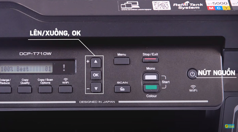 Máy in phun màu Brother Inkjet DCP-T710W Wifi - Chỉnh vị trí quốc gia hoặc ngôn ngữ, ngày và giờ