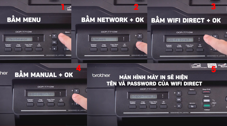Máy in phun màu Brother Inkjet DCP-T710W Wifi - In không dây Wifi Direct