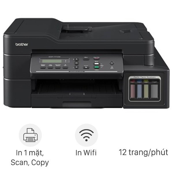 Máy In Phun Màu Brother Inkjet đa năng in scan copy DCP-T710W Wifi