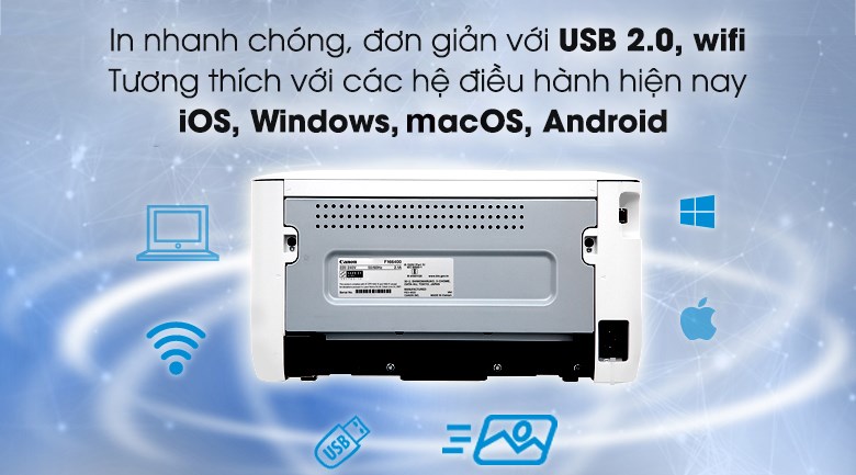 Máy in laser trắng đen đơn năng Canon LBP6030W Wifi